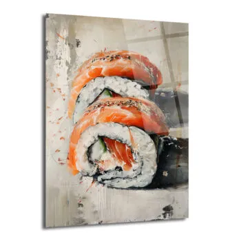 Somon Sushi Modern Sanat Cam Tablo - Japon Lezzeti Duvarınızda - Glazella
