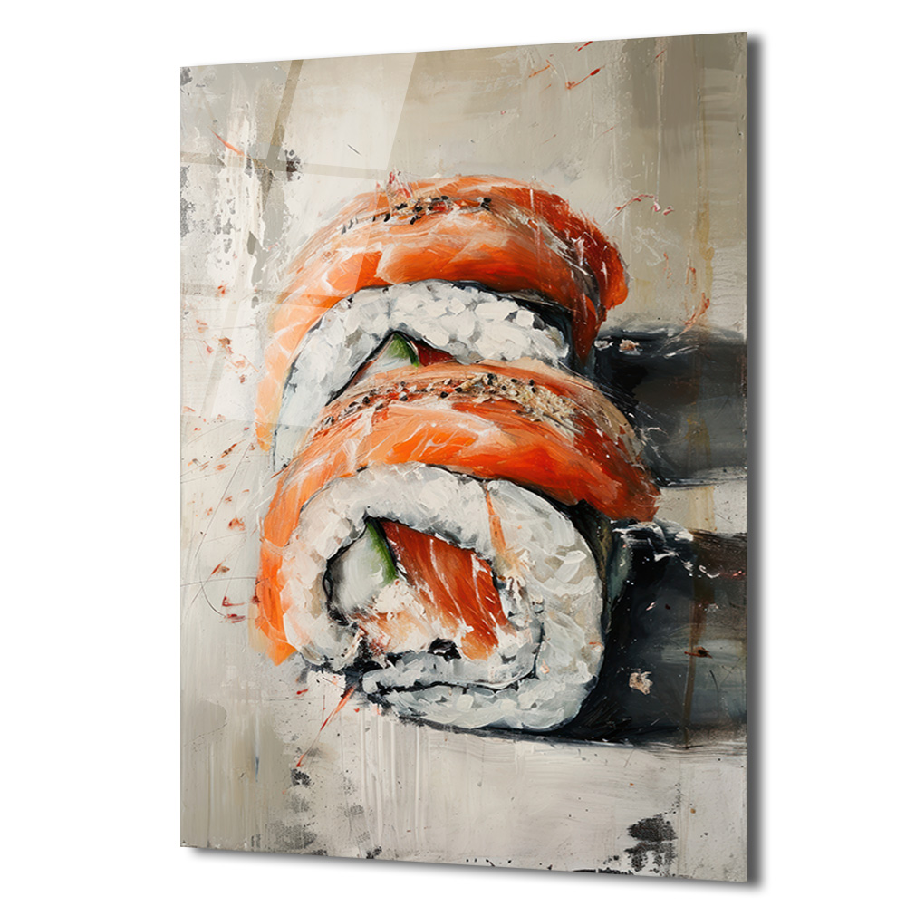 Somon Sushi Modern Sanat Cam Tablo - Japon Lezzeti Duvarınızda - Glazella Somon Sushi Modern Sanat Cam Tablo - Japon Lezzeti Duvarınızda - Glazella