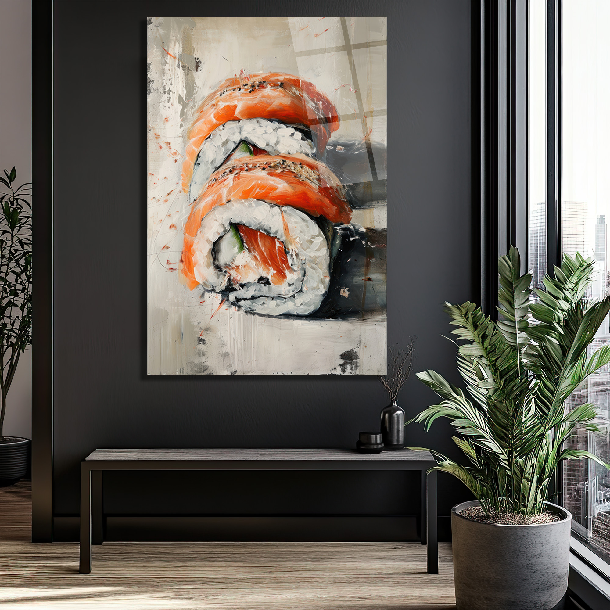 Somon Sushi Modern Sanat Cam Tablo - Japon Lezzeti Duvarınızda - Glazella Somon Sushi Modern Sanat Cam Tablo - Japon Lezzeti Duvarınızda - Glazella