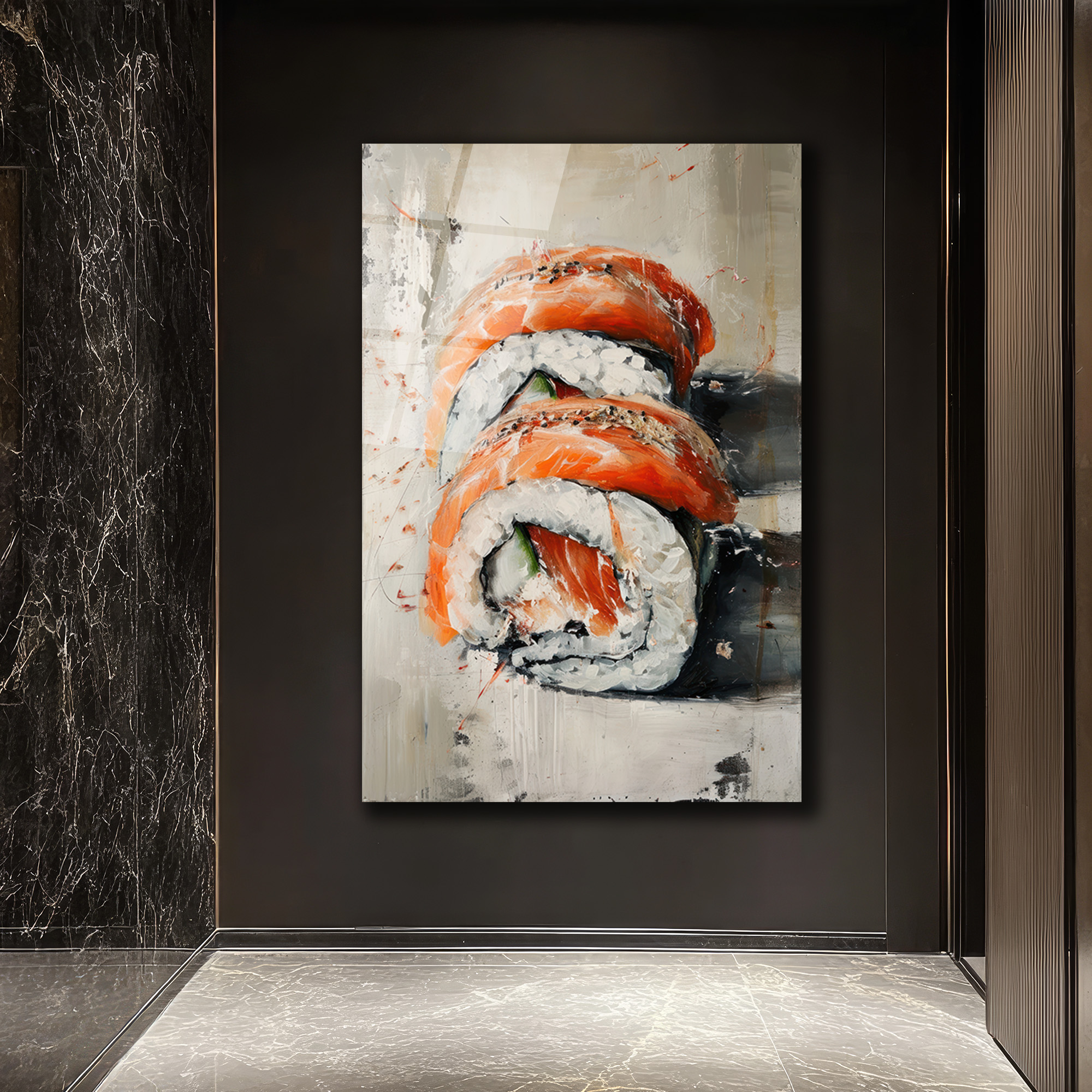 Somon Sushi Modern Sanat Cam Tablo - Japon Lezzeti Duvarınızda - Glazella Somon Sushi Modern Sanat Cam Tablo - Japon Lezzeti Duvarınızda - Glazella