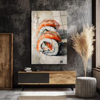 Somon Sushi Modern Sanat Cam Tablo - Japon Lezzeti Duvarınızda - Glazella Somon Sushi Modern Sanat Cam Tablo - Japon Lezzeti Duvarınızda - Glazella