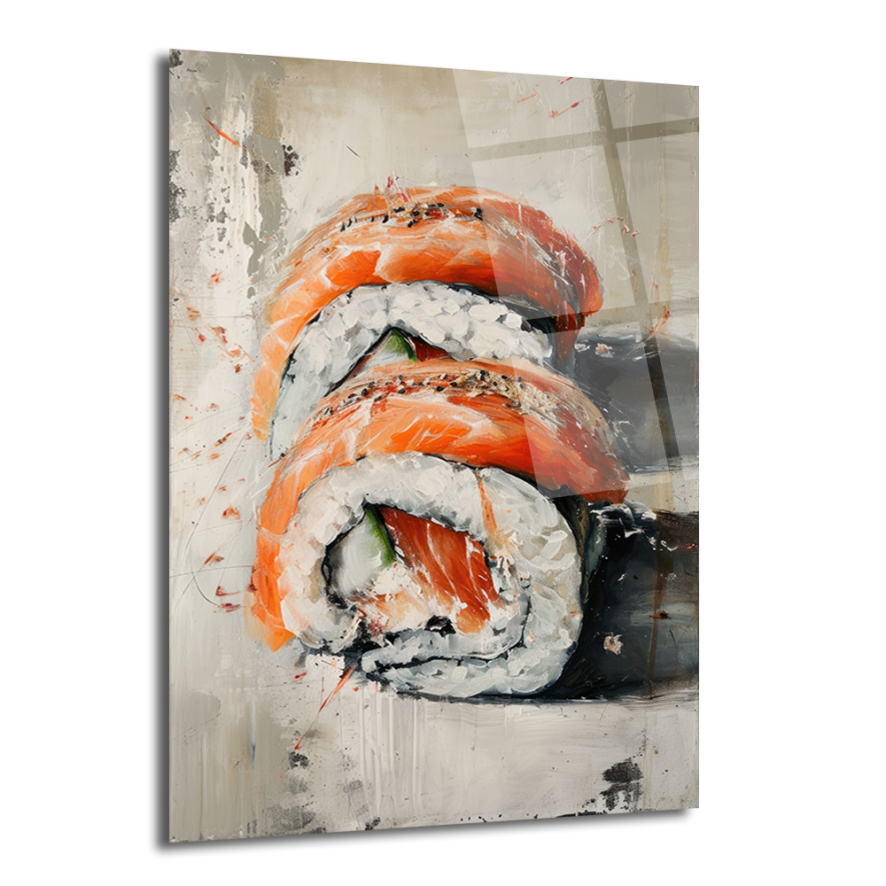 Somon Sushi Modern Sanat Cam Tablo - Japon Lezzeti Duvarınızda - Glazella Somon Sushi Modern Sanat Cam Tablo - Japon Lezzeti Duvarınızda - Glazella