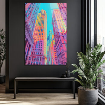 Neon Şehir Manzarası Modern Cam Tablo - Canlı Renklerle Şehrin Ritmi - Glazella Neon Şehir Manzarası Modern Cam Tablo - Canlı Renklerle Şehrin Ritmi - Glazella
