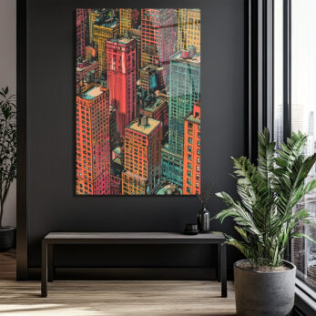 Dinamik Şehir Işıkları Pop Art Cam Tablo - Glazella Dinamik Şehir Işıkları Pop Art Cam Tablo - Glazella