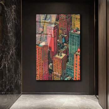 Dinamik Şehir Işıkları Pop Art Cam Tablo - Glazella Dinamik Şehir Işıkları Pop Art Cam Tablo - Glazella