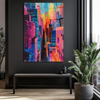 Neon Şehir Manzarası Cam Tablo - Modern Sanatın Kalbi - Glazella Neon Şehir Manzarası Cam Tablo - Modern Sanatın Kalbi - Glazella