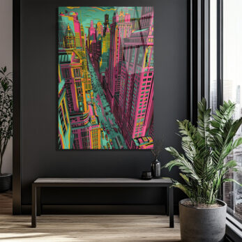 Neon Metropolis Cam Tablo | Şehrin Enerjisi Duvarlarında - Glazella