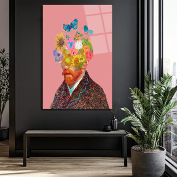 Van Gogh Çiçek Başlı Hayalperest Cam Tablo - Glazella Van Gogh Çiçek Başlı Hayalperest Cam Tablo - Glazella