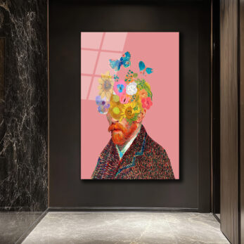 Van Gogh Çiçek Başlı Hayalperest Cam Tablo - Glazella Van Gogh Çiçek Başlı Hayalperest Cam Tablo - Glazella