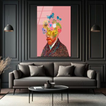 Van Gogh Çiçek Başlı Hayalperest Cam Tablo - Glazella Van Gogh Çiçek Başlı Hayalperest Cam Tablo - Glazella