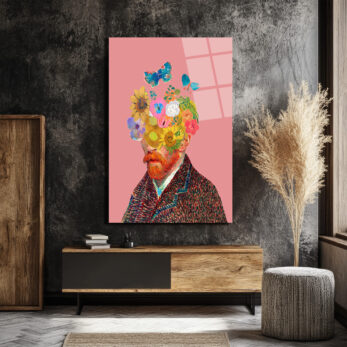Van Gogh Çiçek Başlı Hayalperest Cam Tablo - Glazella Van Gogh Çiçek Başlı Hayalperest Cam Tablo - Glazella