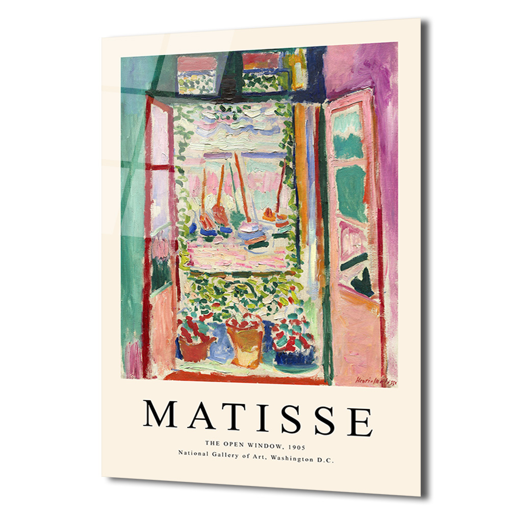 Matisse Açık Pencere Cam Tablo - Fauvist Sanatın Canlı Dokunuşu - Glazella Matisse Açık Pencere Cam Tablo - Fauvist Sanatın Canlı Dokunuşu - Glazella