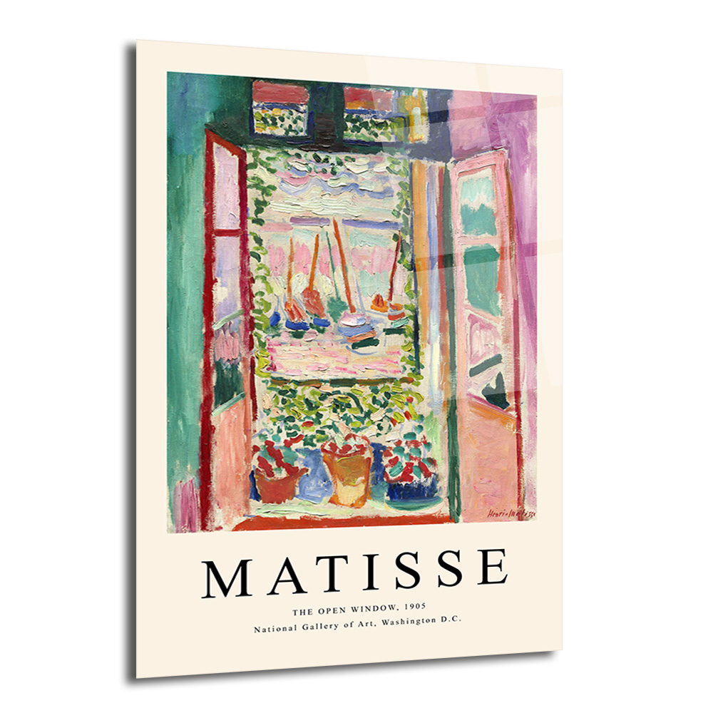 Matisse Açık Pencere Cam Tablo - Fauvist Sanatın Canlı Dokunuşu - Glazella Matisse Açık Pencere Cam Tablo - Fauvist Sanatın Canlı Dokunuşu - Glazella