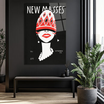 New Masses Vintage Art Deco Kadın Portre Cam Tablo - Glazella