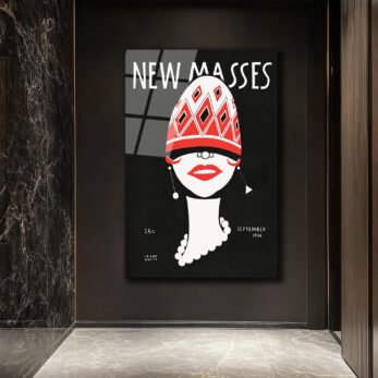 New Masses Vintage Art Deco Kadın Portre Cam Tablo - Glazella