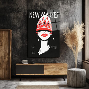 New Masses Vintage Art Deco Kadın Portre Cam Tablo - Glazella