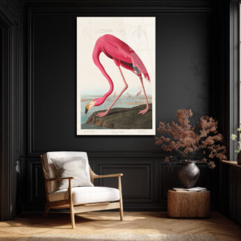 Amerikan Flamingosu Cam Tablo - Pembe Zarafet - Glazella