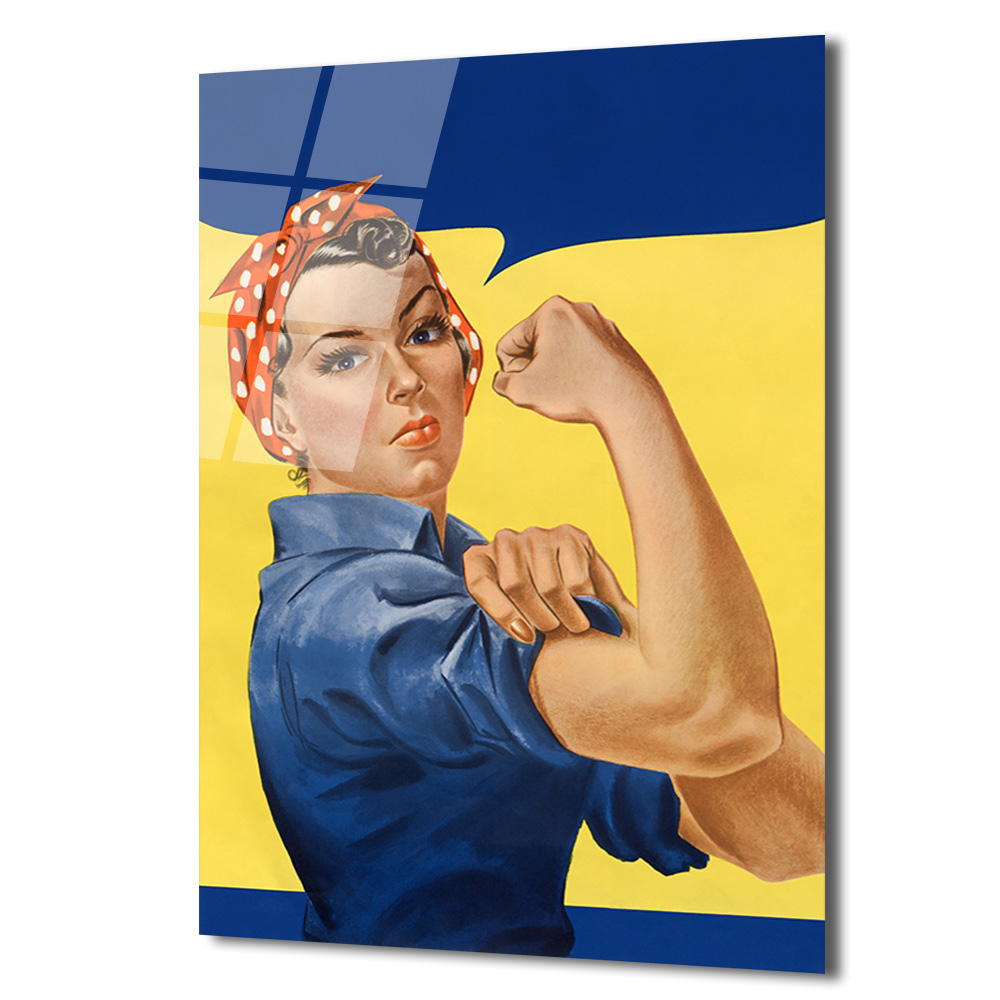 We Can Do It! Rosie the Riveter Güç Temalı Cam Tablo - Glazella We Can Do It! Rosie the Riveter Güç Temalı Cam Tablo - Glazella