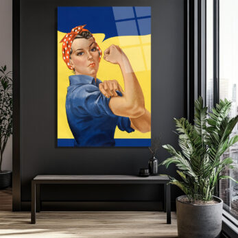 We Can Do It! Rosie the Riveter Güç Temalı Cam Tablo - Glazella We Can Do It! Rosie the Riveter Güç Temalı Cam Tablo - Glazella