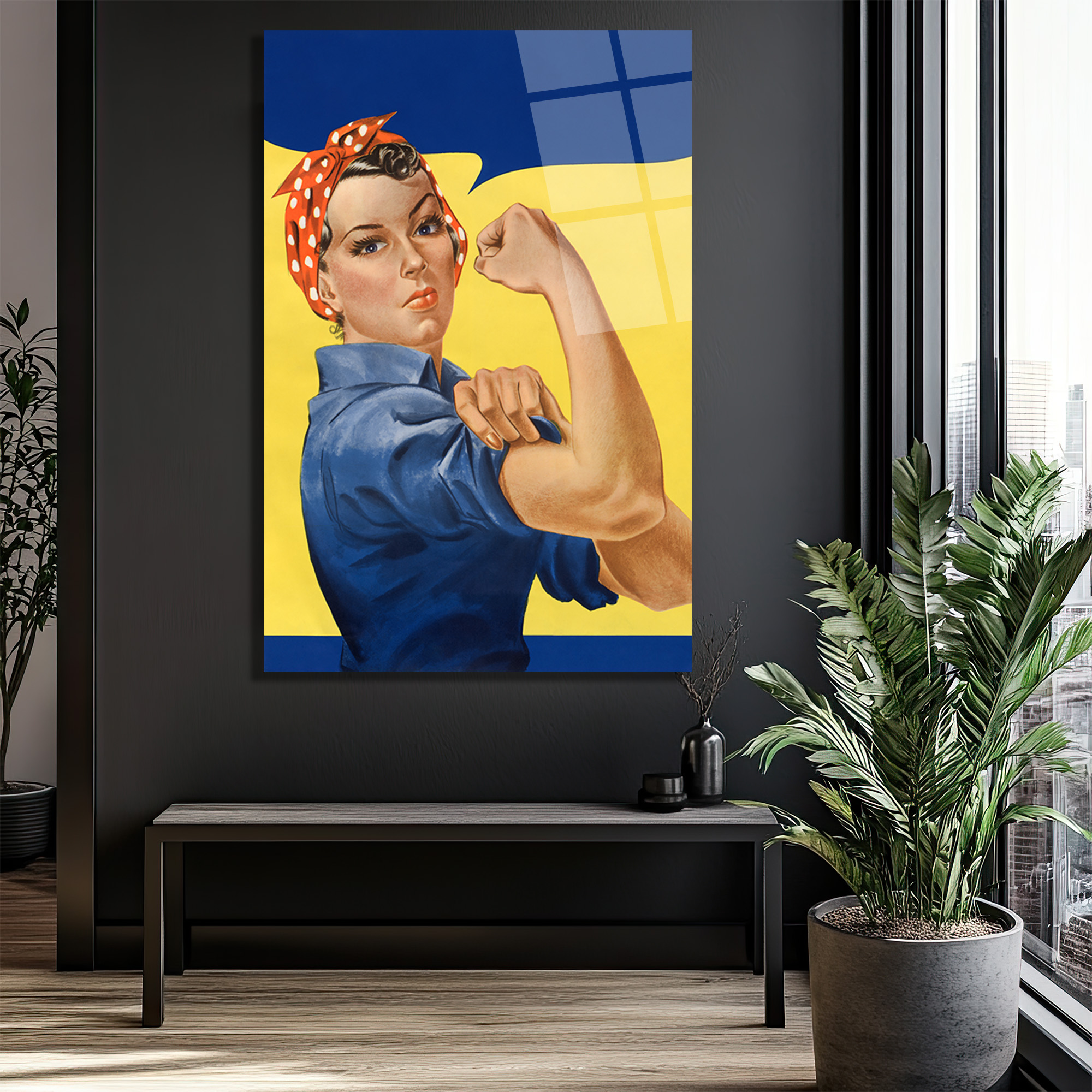 We Can Do It! Rosie the Riveter Güç Temalı Cam Tablo - Glazella We Can Do It! Rosie the Riveter Güç Temalı Cam Tablo - Glazella