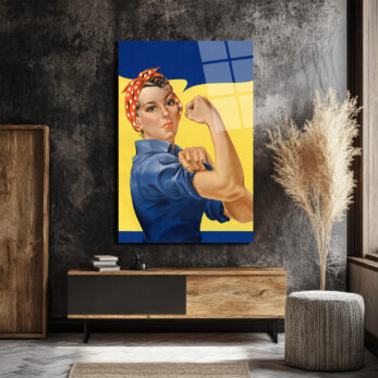 We Can Do It! Rosie the Riveter Güç Temalı Cam Tablo - Glazella We Can Do It! Rosie the Riveter Güç Temalı Cam Tablo - Glazella