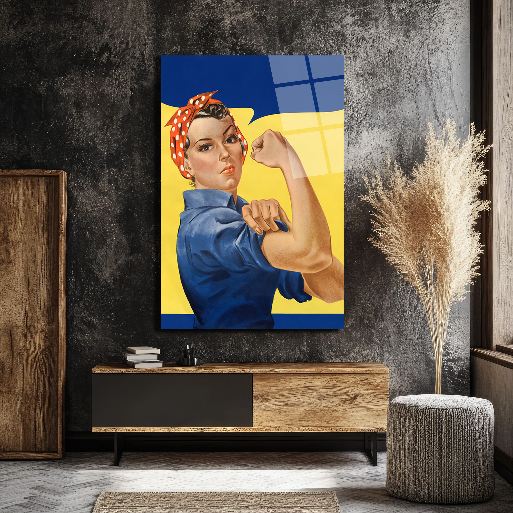 We Can Do It! Rosie the Riveter Güç Temalı Cam Tablo - Glazella We Can Do It! Rosie the Riveter Güç Temalı Cam Tablo - Glazella