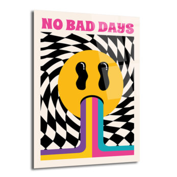 No Bad Days Retro Smiley Cam Tablo - Pozitif Enerji - Glazella