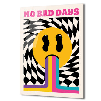 No Bad Days Retro Smiley Cam Tablo - Pozitif Enerji - Glazella