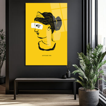 Antik İlham Sarı Minimalist Cam Tablo | Modern Sanat Duvar Dekorasyonu - Glazella Antik İlham Sarı Minimalist Cam Tablo | Modern Sanat Duvar Dekorasyonu - Glazella