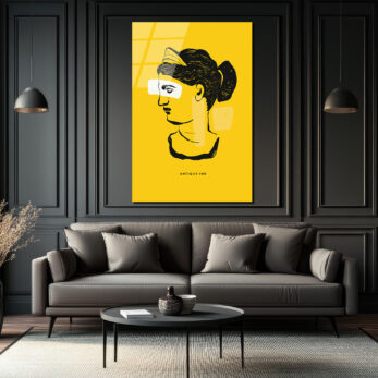 Antik İlham Sarı Minimalist Cam Tablo | Modern Sanat Duvar Dekorasyonu - Glazella Antik İlham Sarı Minimalist Cam Tablo | Modern Sanat Duvar Dekorasyonu - Glazella