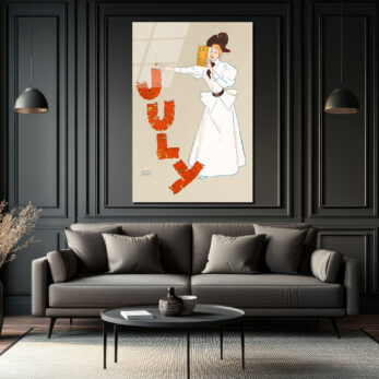 Vintage Temmuz Kutlaması Cam Tablo - Edward Penfield Sanatı - Glazella