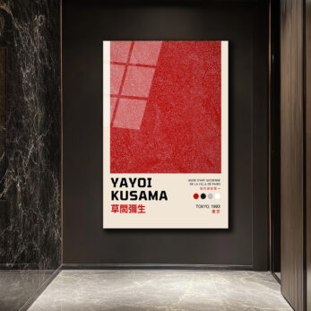 Yayoi Kusama Sonsuzluk Ağları Kırmızı Cam Tablo - Modern Sanat Duvar Dekoru - Glazella Yayoi Kusama Sonsuzluk Ağları Kırmızı Cam Tablo - Modern Sanat Duvar Dekoru - Glazella