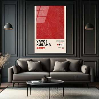 Yayoi Kusama Sonsuzluk Ağları Kırmızı Cam Tablo - Modern Sanat Duvar Dekoru - Glazella Yayoi Kusama Sonsuzluk Ağları Kırmızı Cam Tablo - Modern Sanat Duvar Dekoru - Glazella