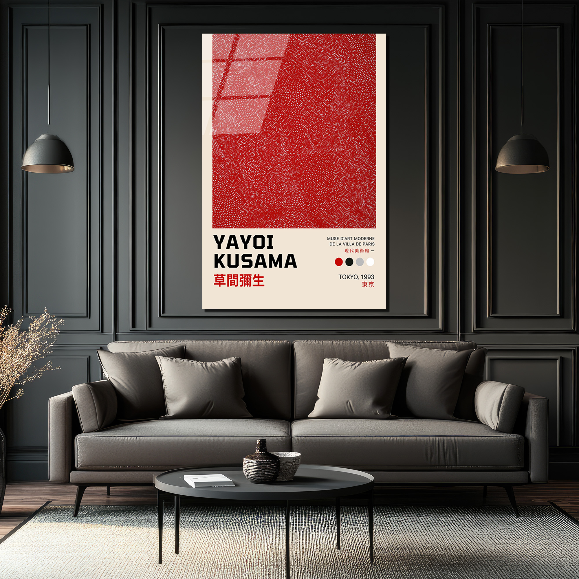 Yayoi Kusama Sonsuzluk Ağları Kırmızı Cam Tablo - Modern Sanat Duvar Dekoru - Glazella Yayoi Kusama Sonsuzluk Ağları Kırmızı Cam Tablo - Modern Sanat Duvar Dekoru - Glazella