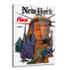 New York Vintage Seyahat Posteri Temalı Cam Tablo - Glazella