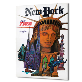 New York Vintage Seyahat Posteri Temalı Cam Tablo - Glazella New York Vintage Seyahat Posteri Temalı Cam Tablo - Glazella