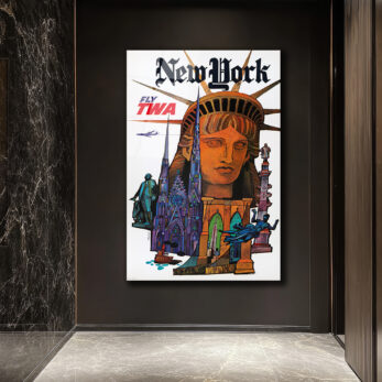 New York Vintage Seyahat Posteri Temalı Cam Tablo - Glazella New York Vintage Seyahat Posteri Temalı Cam Tablo - Glazella