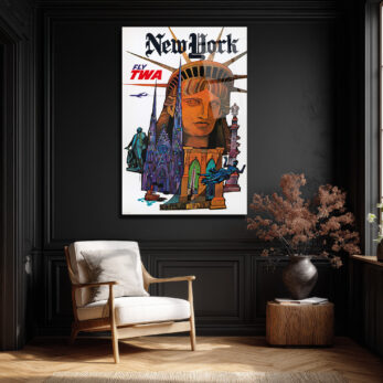 New York Vintage Seyahat Posteri Temalı Cam Tablo - Glazella New York Vintage Seyahat Posteri Temalı Cam Tablo - Glazella