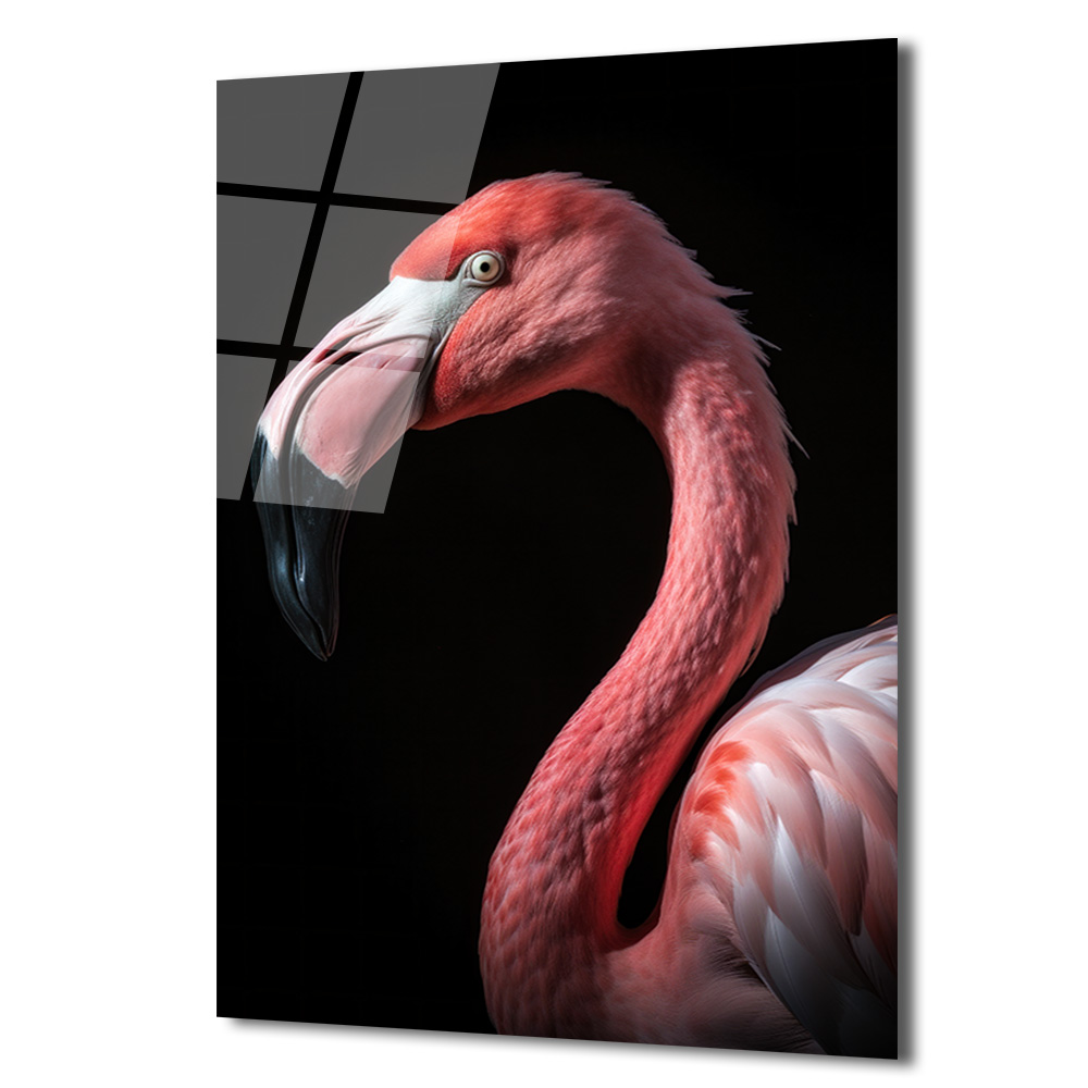 Vahşi Zarafet: Pembe Flamingo Cam Tablo - Glazella Vahşi Zarafet: Pembe Flamingo Cam Tablo - Glazella