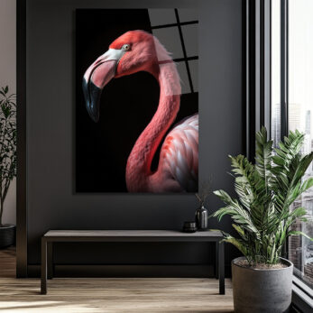 Vahşi Zarafet: Pembe Flamingo Cam Tablo - Glazella Vahşi Zarafet: Pembe Flamingo Cam Tablo - Glazella