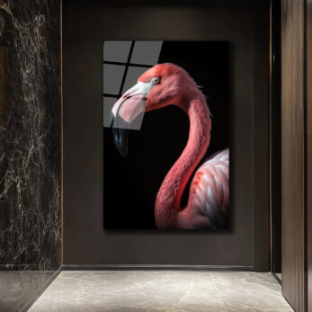 Vahşi Zarafet: Pembe Flamingo Cam Tablo - Glazella Vahşi Zarafet: Pembe Flamingo Cam Tablo - Glazella
