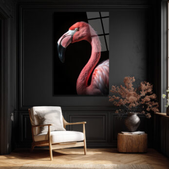 Vahşi Zarafet: Pembe Flamingo Cam Tablo - Glazella Vahşi Zarafet: Pembe Flamingo Cam Tablo - Glazella
