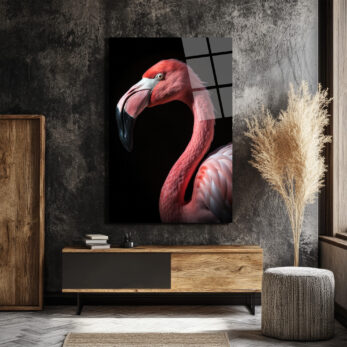 Vahşi Zarafet: Pembe Flamingo Cam Tablo - Glazella Vahşi Zarafet: Pembe Flamingo Cam Tablo - Glazella