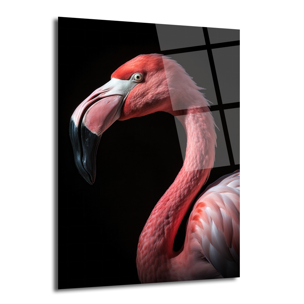 Vahşi Zarafet: Pembe Flamingo Cam Tablo - Glazella Vahşi Zarafet: Pembe Flamingo Cam Tablo - Glazella