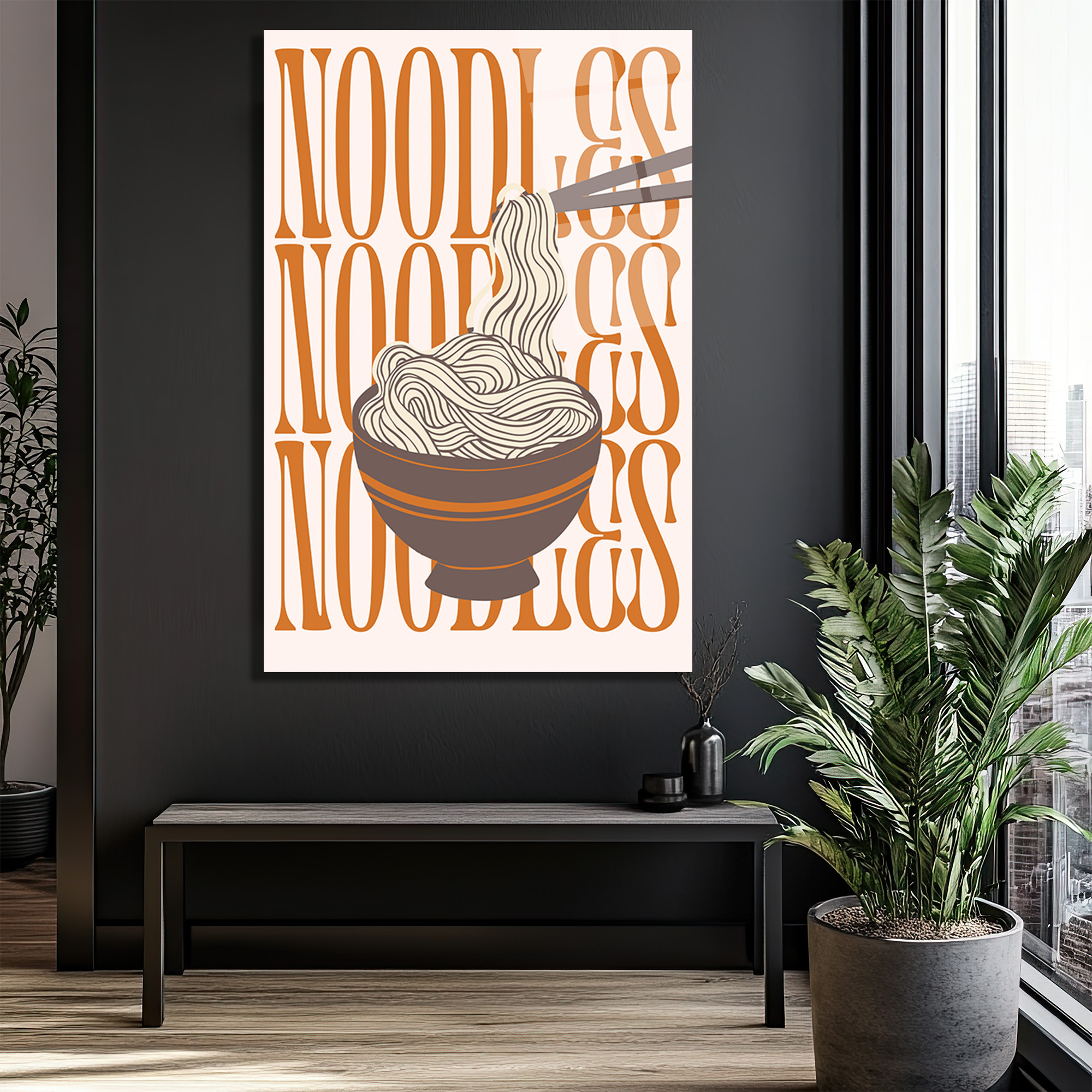 Noodles Desenli Modern Mutfak Cam Tablo - Glazella Noodles Desenli Modern Mutfak Cam Tablo - Glazella