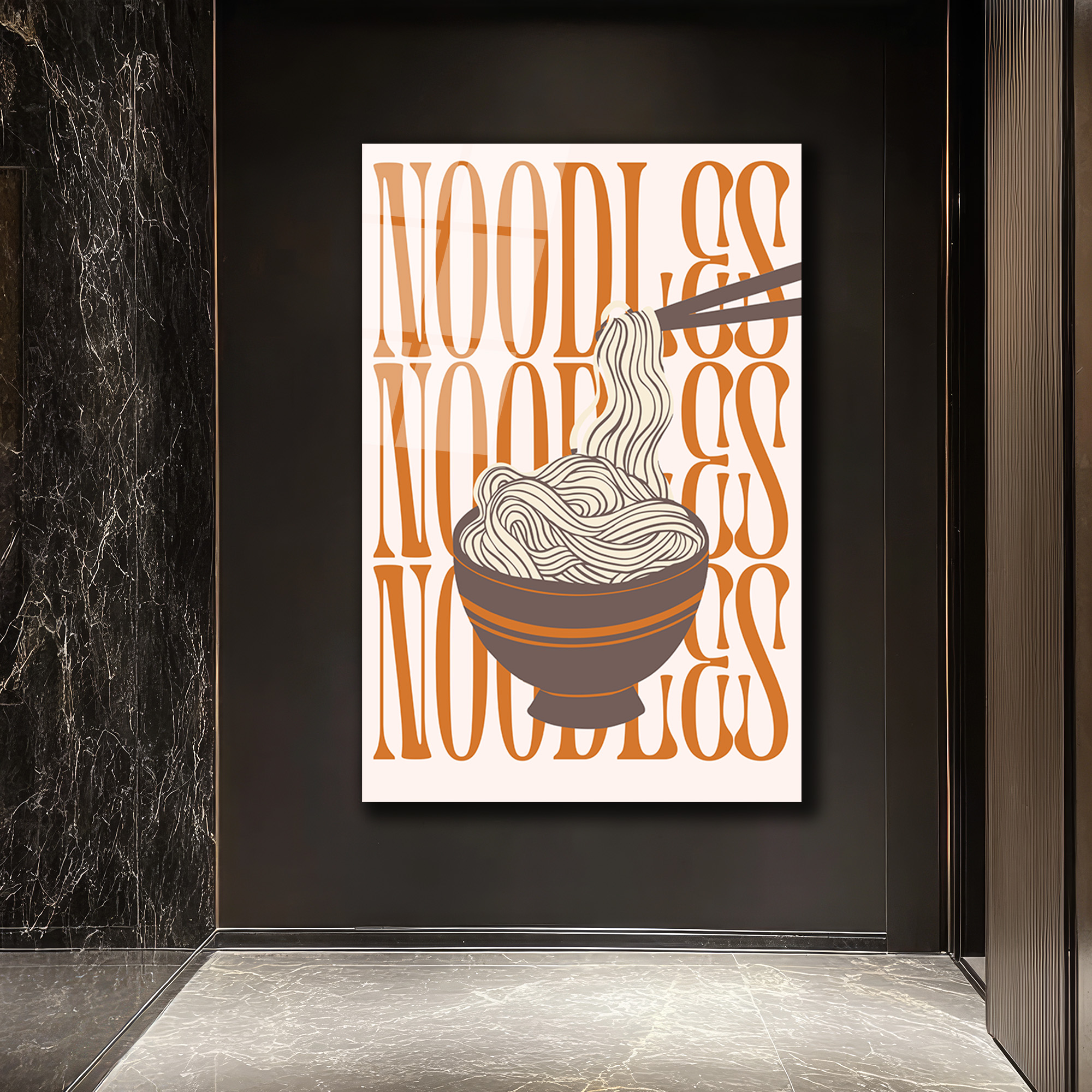 Noodles Desenli Modern Mutfak Cam Tablo - Glazella Noodles Desenli Modern Mutfak Cam Tablo - Glazella