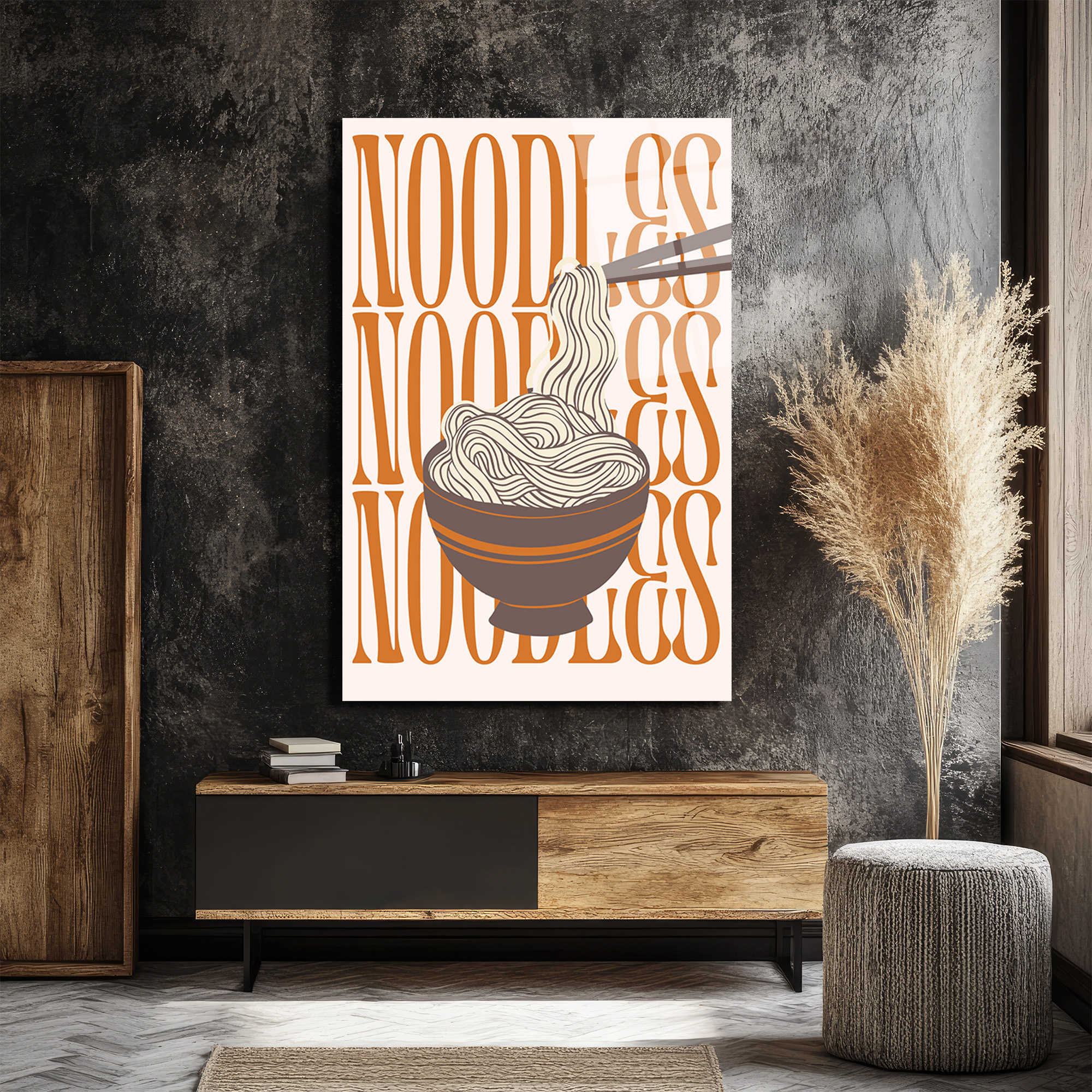 Noodles Desenli Modern Mutfak Cam Tablo - Glazella Noodles Desenli Modern Mutfak Cam Tablo - Glazella