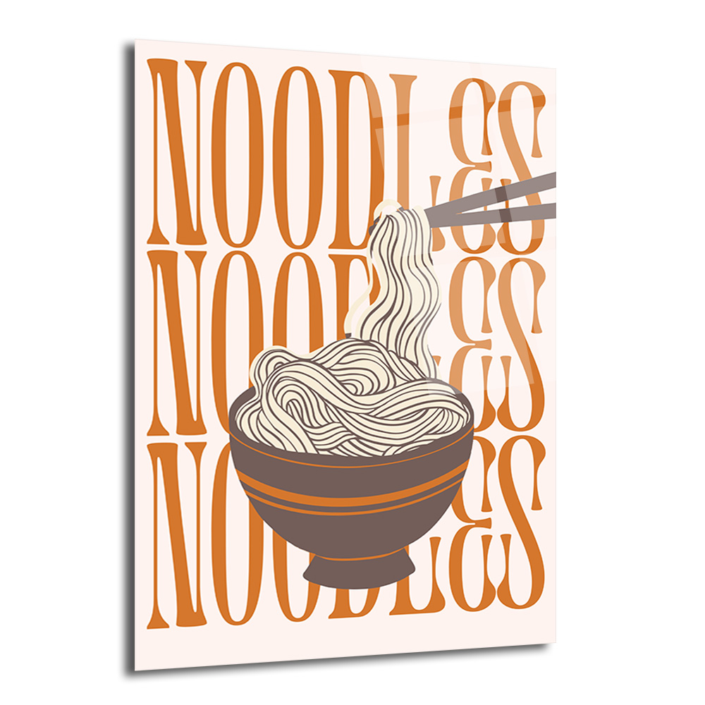 Noodles Desenli Modern Mutfak Cam Tablo - Glazella Noodles Desenli Modern Mutfak Cam Tablo - Glazella