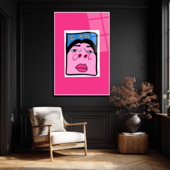"I Am Cool" Pop Art Temalı Pembe Cam Tablo - Glazella "I Am Cool" Pop Art Temalı Pembe Cam Tablo - Glazella