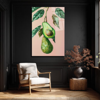 Canlı Avokado Dalı Modern Cam Tablo - Glazella